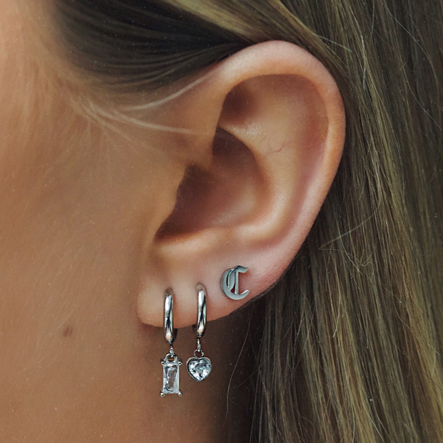 Angelina Heart Hoop Earrings
